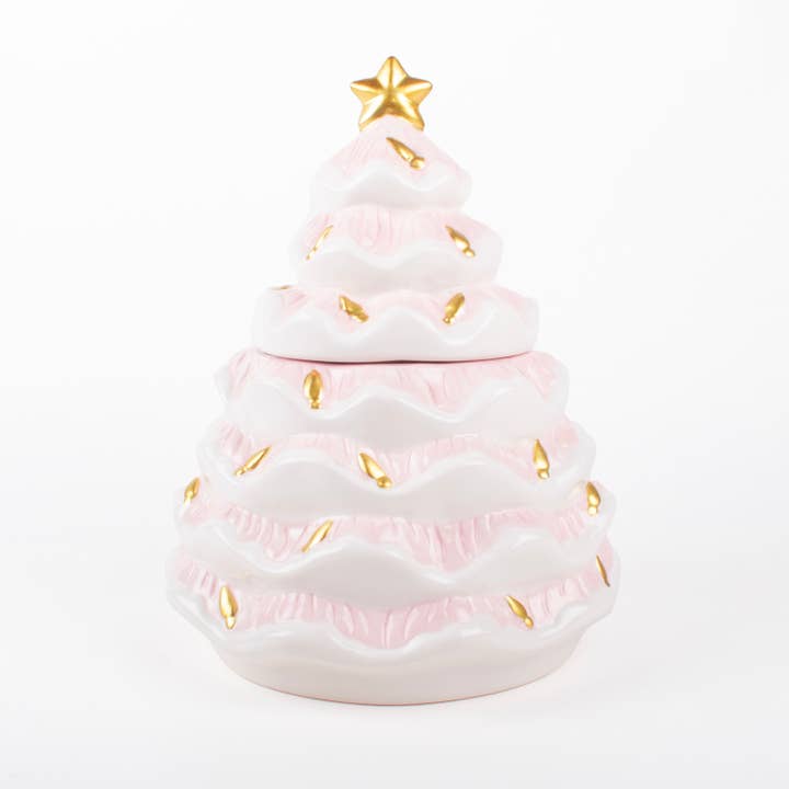 Christmas Tree Cookie Jar - Pink