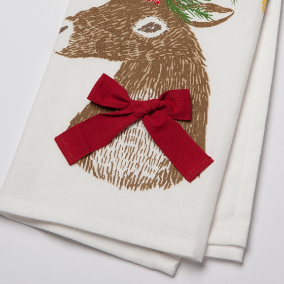 Dasher Deer Tea Towel