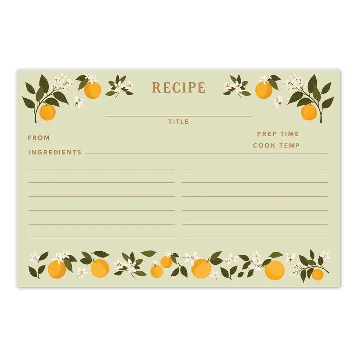 Tin Recipe Box - Orange Orchard