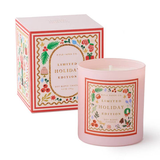 Rifle Paper Co Glass Candle - Holly Jolly Nutcracker