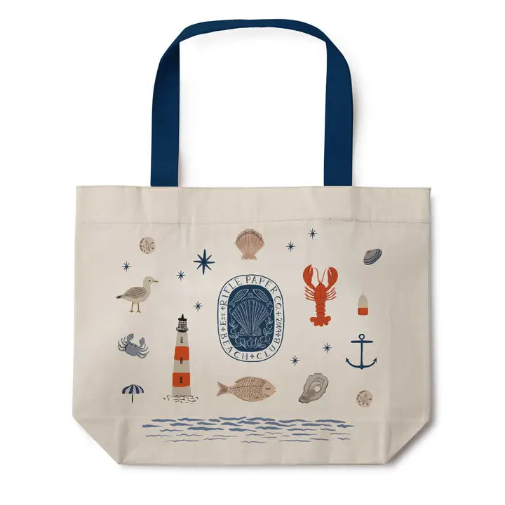 Rifle Paper Co East West Canvas Tote Bag - Seaside