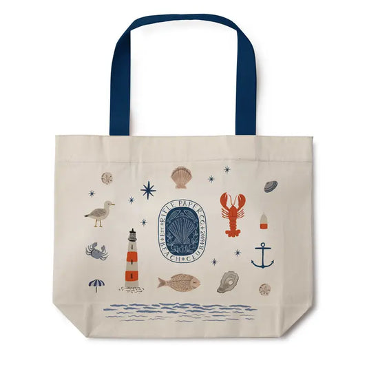 Rifle Paper Co East West Canvas Tote Bag - Seaside