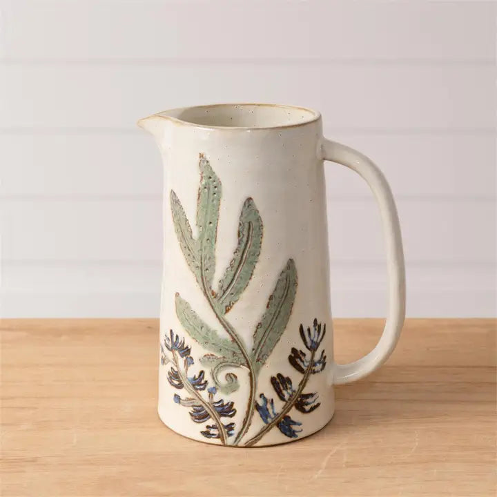 Stoneware Pitcher - Botanical