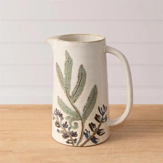 Stoneware Pitcher - Botanical