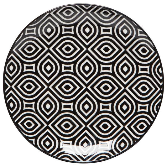 Stamped Appetizer Plate - White Geo
