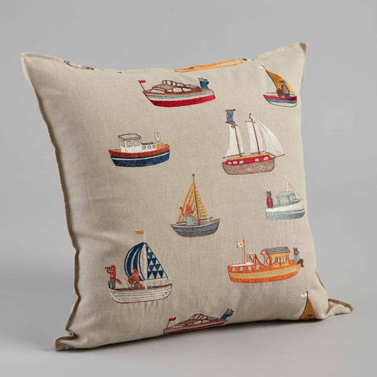 Boats Pattern Pillow