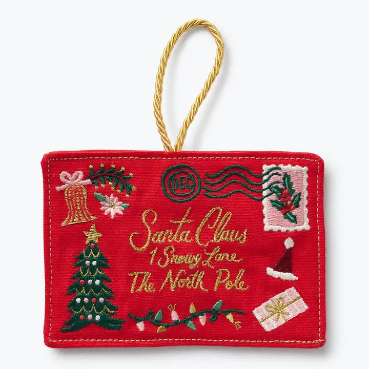 Rifle Paper Co Embroidered Ornament - Santa Letter