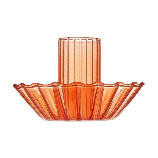 Glass Candle Holder - Red