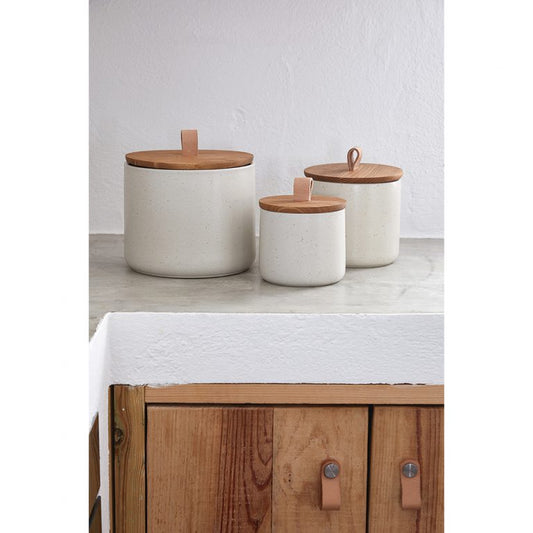 Pacifica Lidded Canister Set - Vanilla