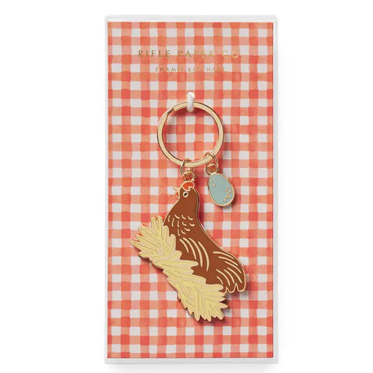 Rifle Paper Co Enamel Keychain - Chicken