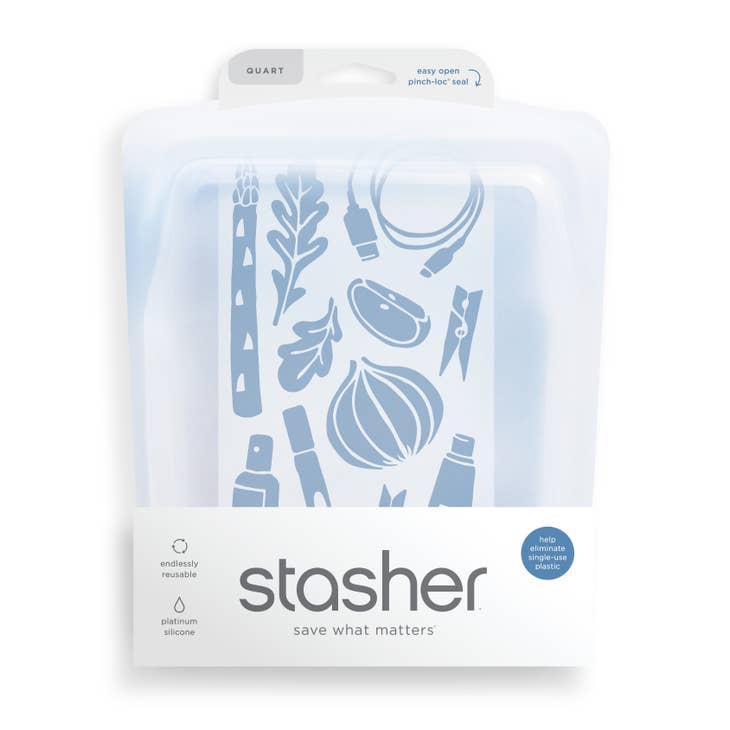 Stasher Quart Bag in Clear | Silicone