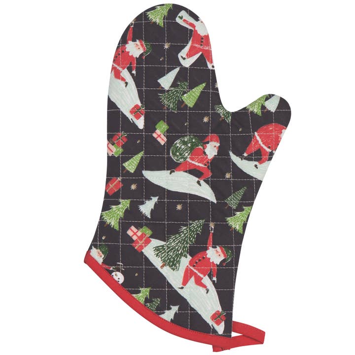 Pot Holder Oven Mitt Set - Must Be Santa