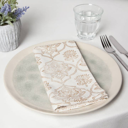 Block Print Napkins - Lotus