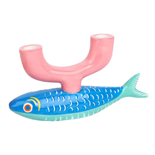 Sardine Fish Ceramic Candle Holder
