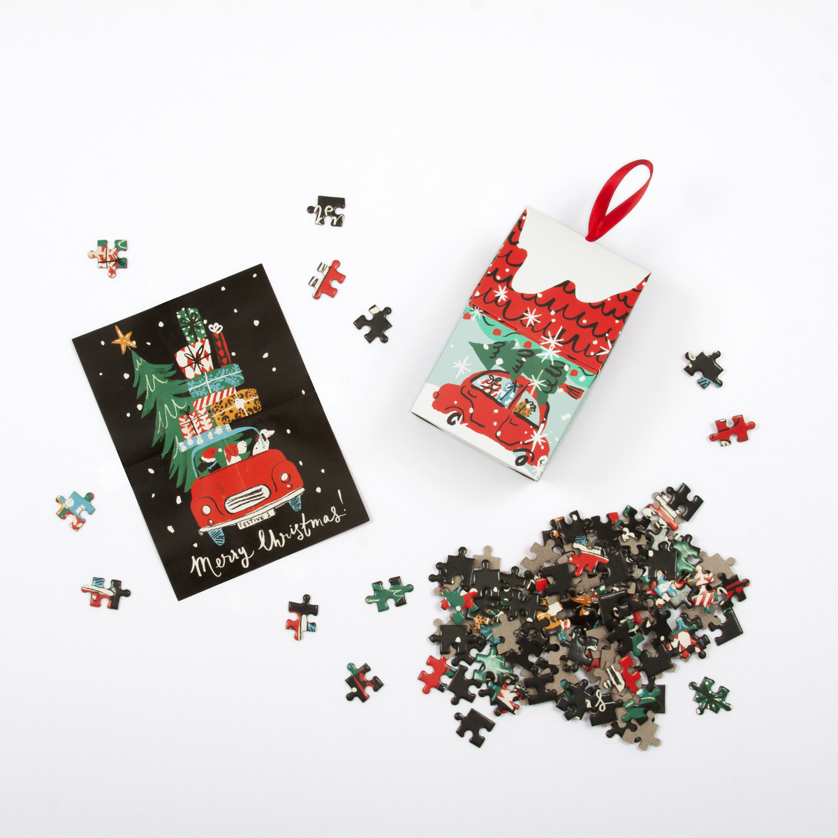 Christmas Car Jigsaw Puzzle Ornament