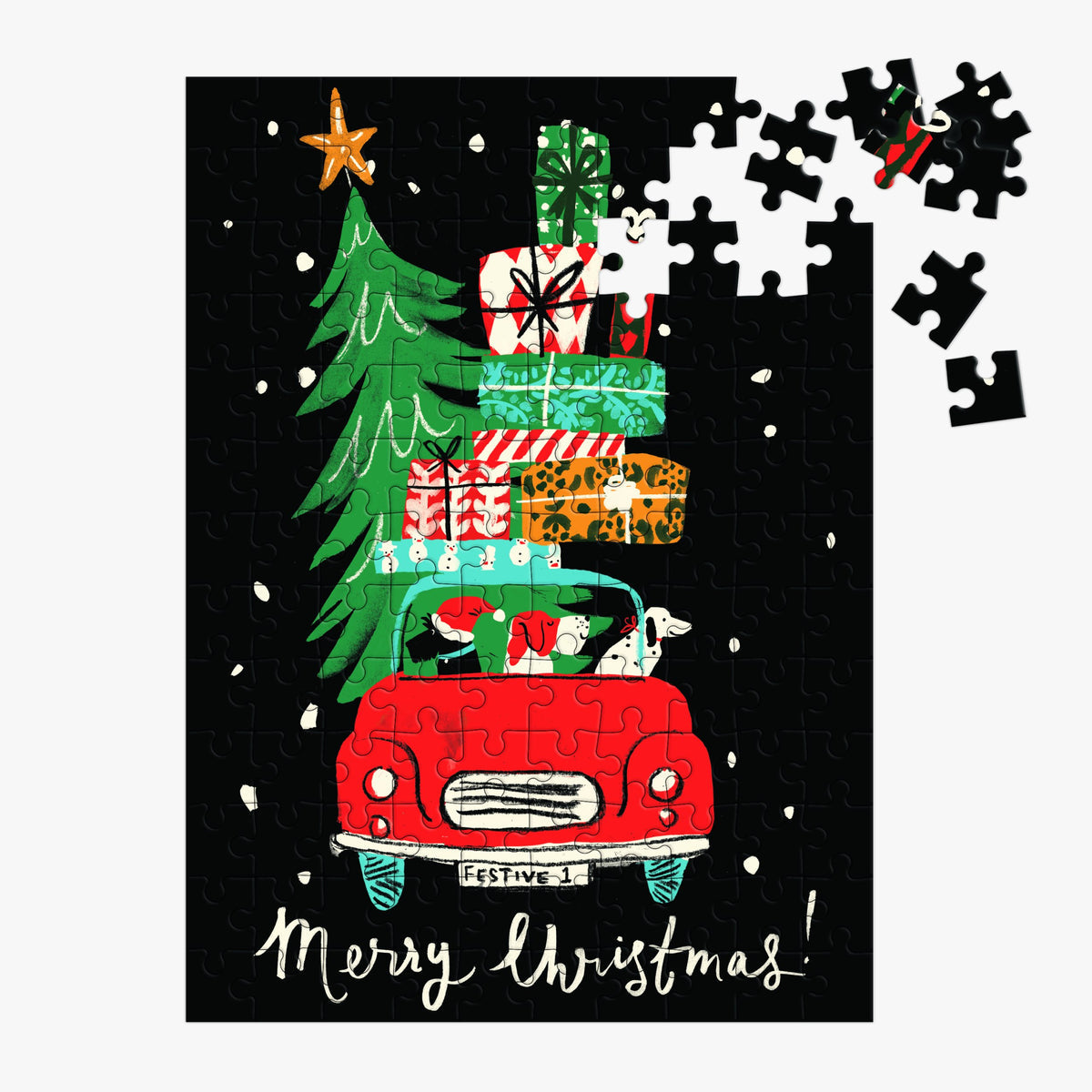 Christmas Car Jigsaw Puzzle Ornament
