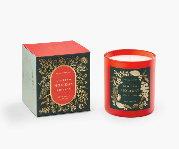 Rifle Paper Co Glass Candle - Holiday Edition
