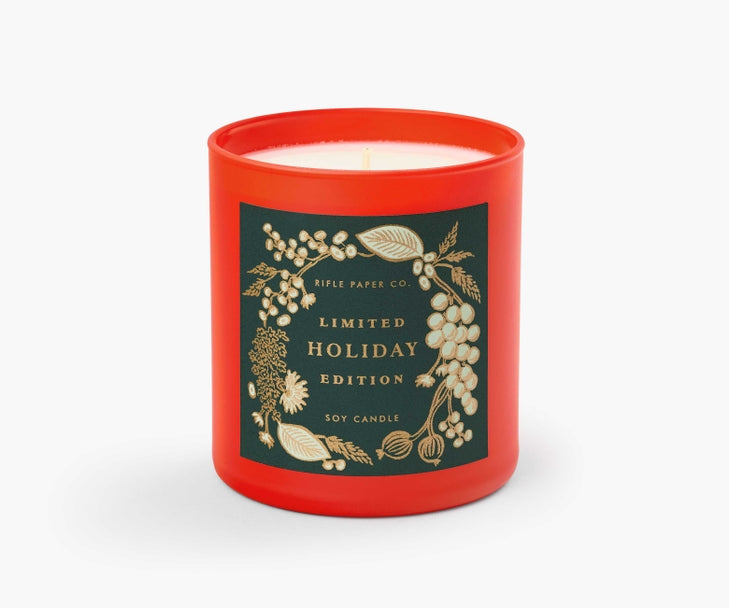 Rifle Paper Co Glass Candle - Holiday Edition