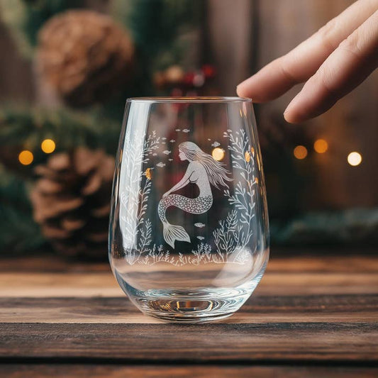 Mermaid Stemless Wine Glass