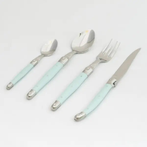 Jean Dubost 24 Pc Everyday Flatware Set - Turquoise