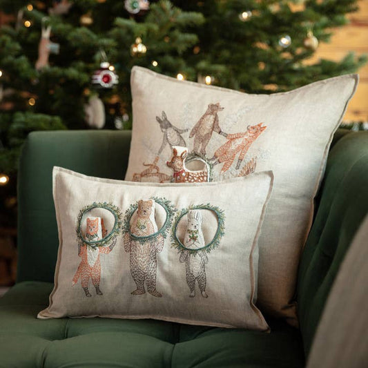Christmas Wreath Trio Pocket Pillow