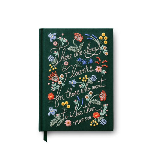 Rifle Paper Co Embroidered Journal - There Are Always Flowers