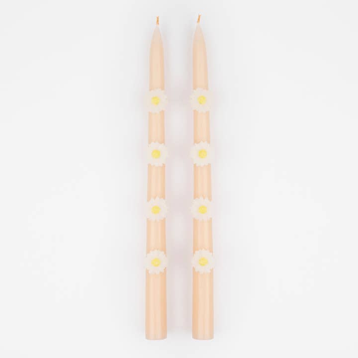 Pink Daisy Taper Candles