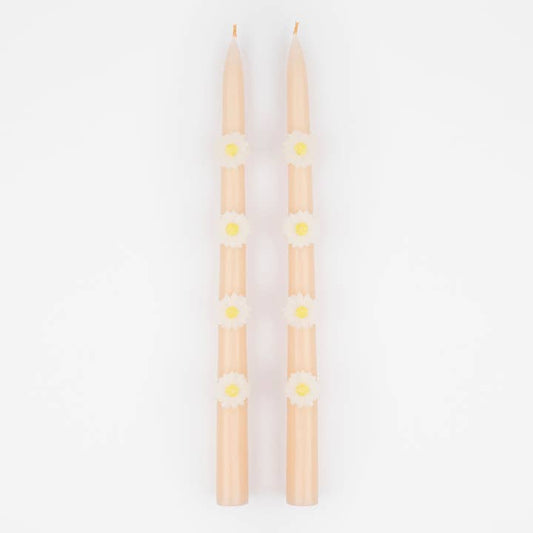 Pink Daisy Taper Candles
