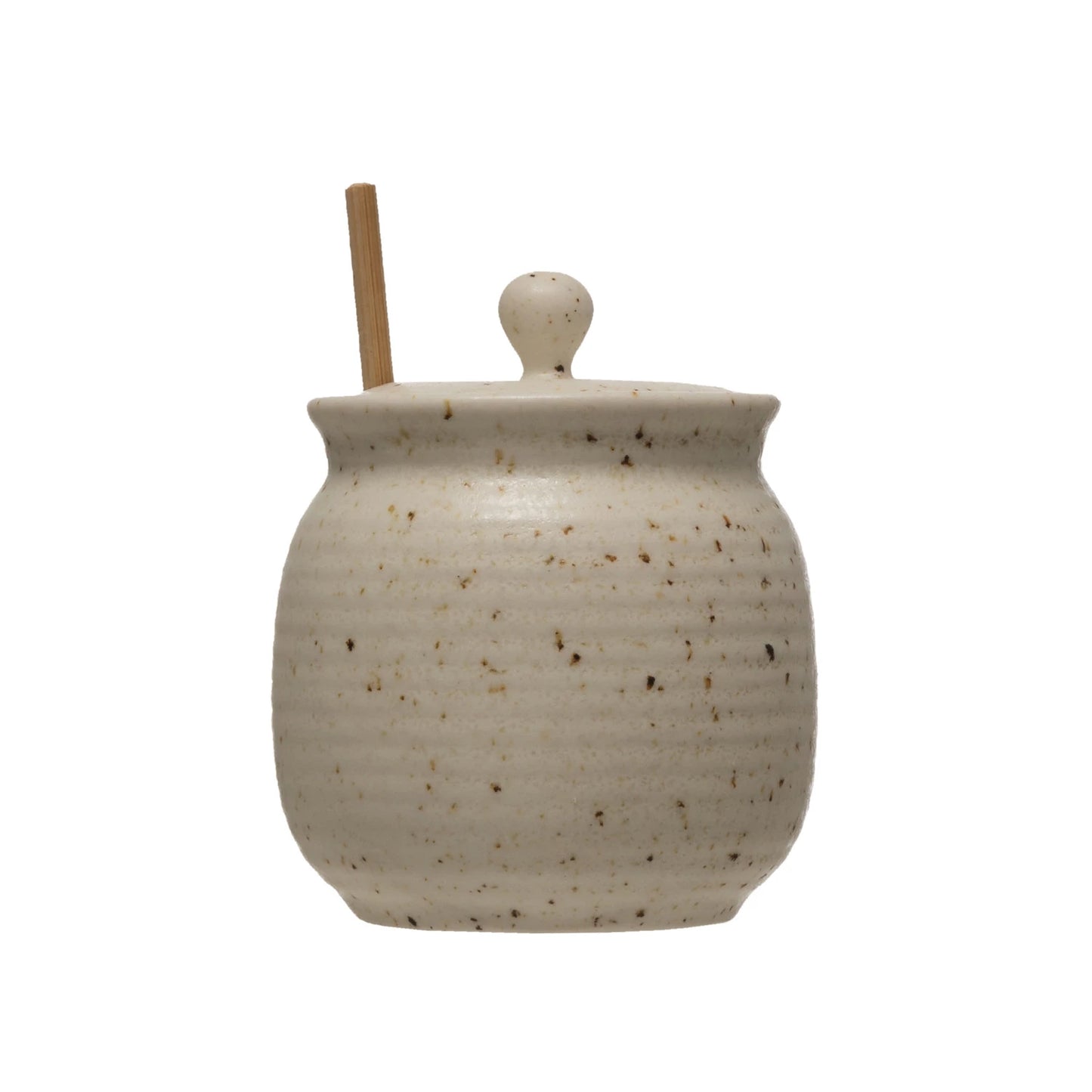 Stoneware Honey Jar with Honey Dipper