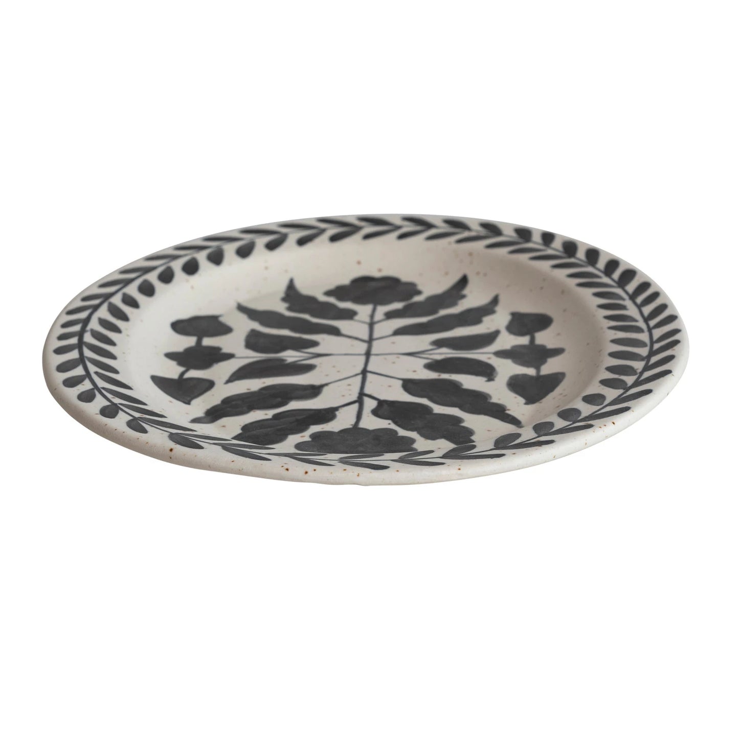 Large Stoneware Platter - Black Speckled