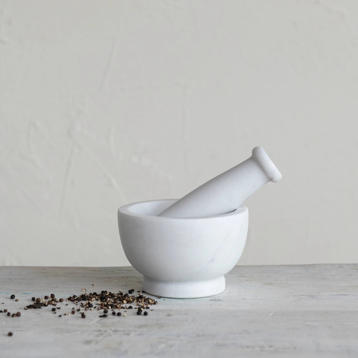 White Marble Mortar and Pestle