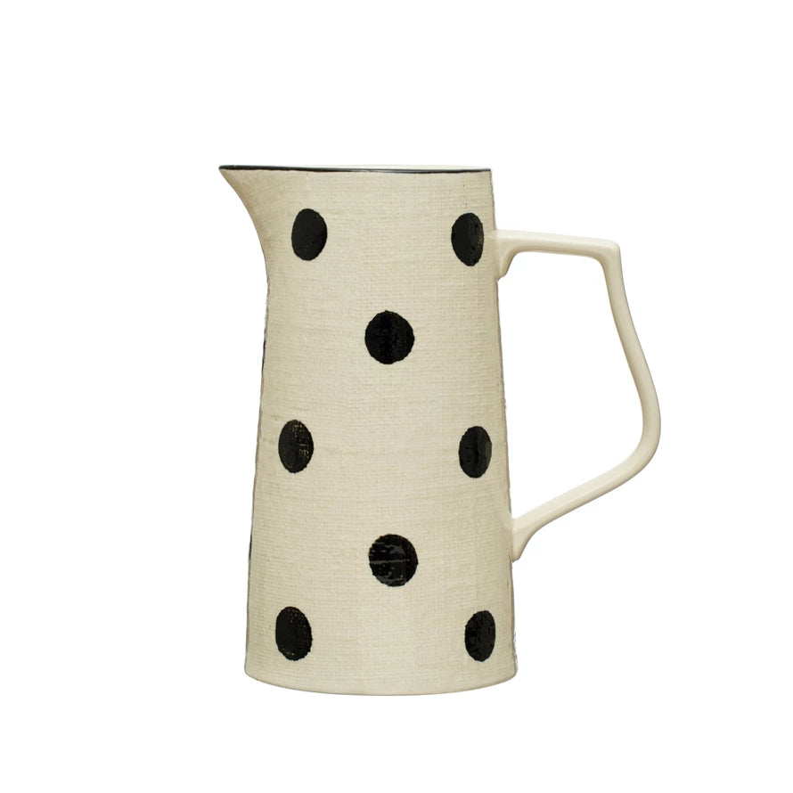 Stoneware Pitcher - Dots