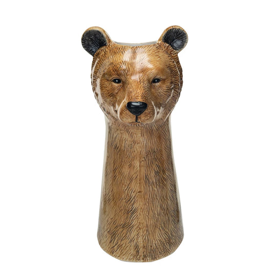 Hand-Painted Bear Vase