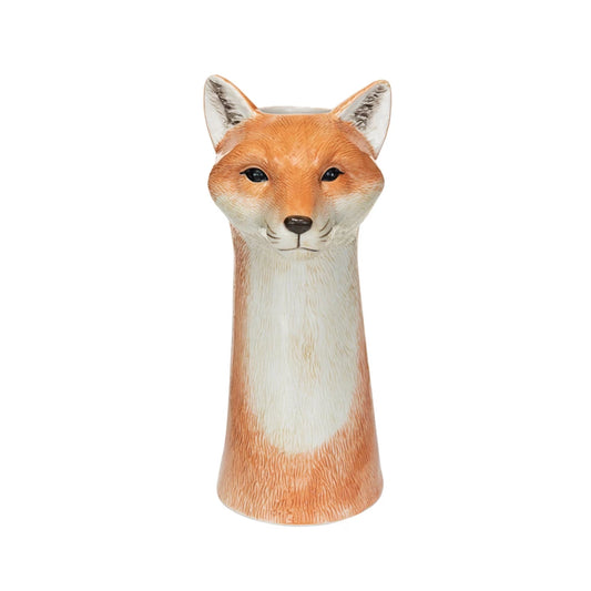 Hand-Painted Fox Vase