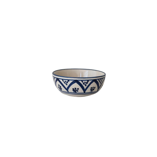 Stoneware Bowl - Blue & Cream Floral