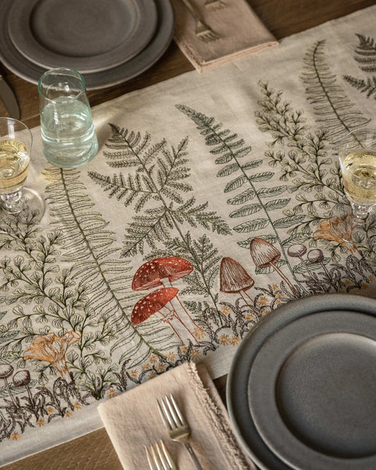 Table Runner - Mushrooms and Ferns