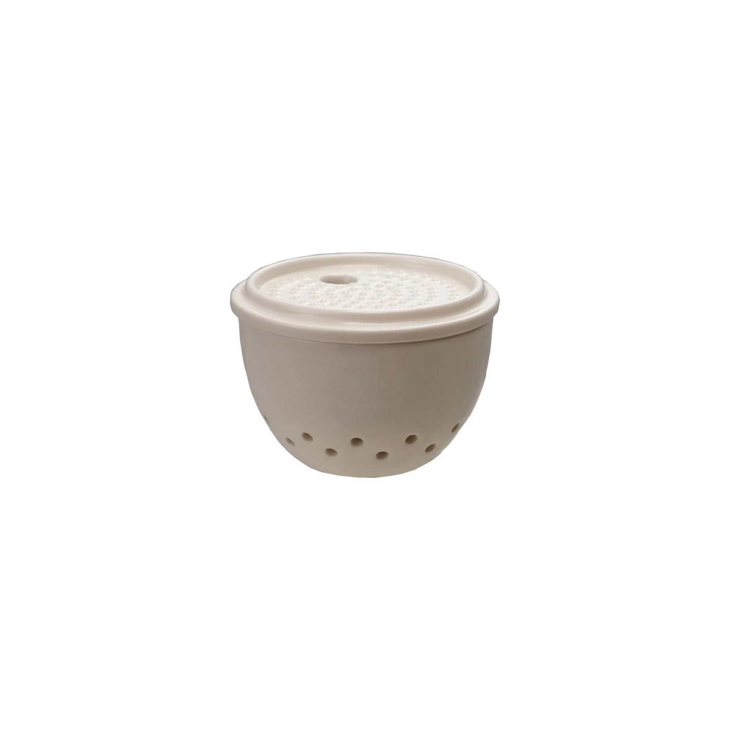 Stoneware Garlic Grater Keeper - White