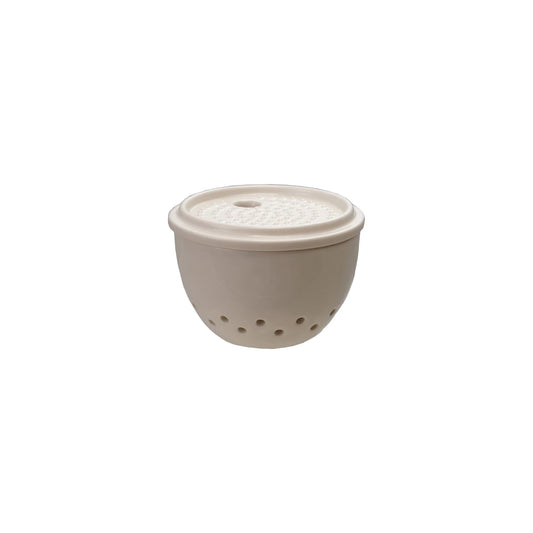 Stoneware Garlic Grater Keeper - White