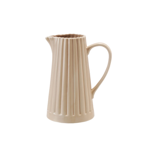 Ribbed Stoneware Pitcher - Cream