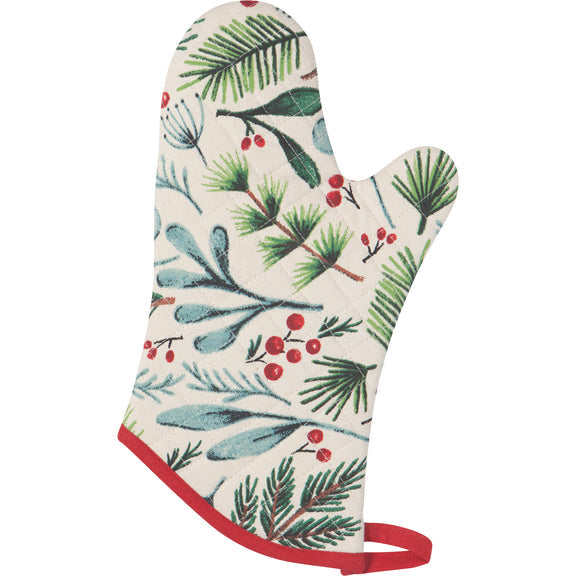 Pot Holder Oven Mitt Set - Bough and Berry