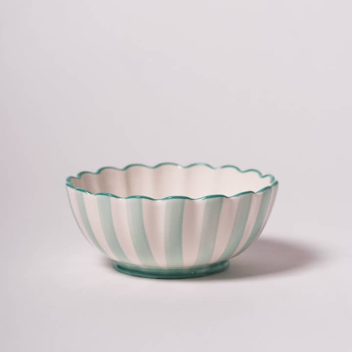 Kinsey Scallop Dessert Bowl - Green