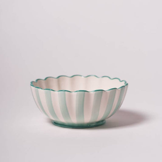 Kinsey Scallop Dessert Bowl - Green
