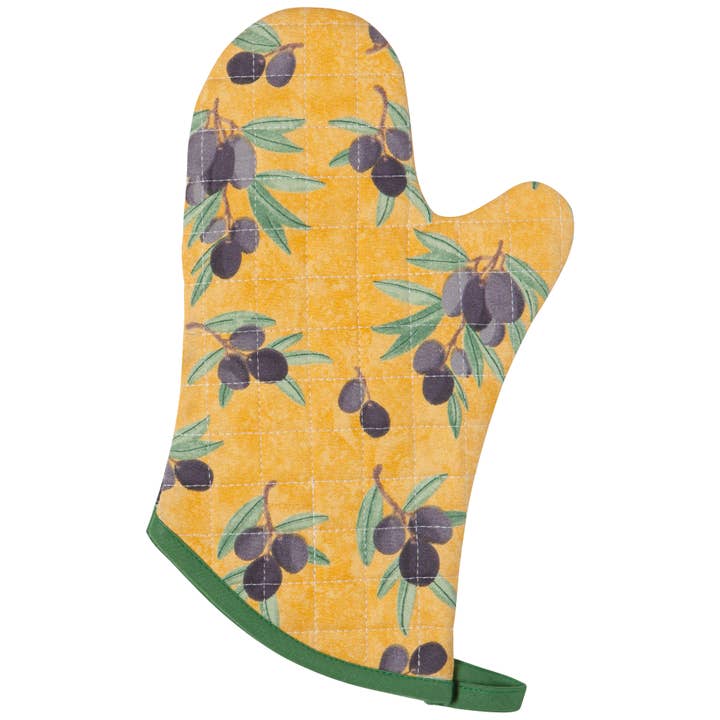 Pot Holder Oven Mitt Set - Olives