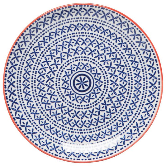 Stamped Appetizer Plate - Blue Cross