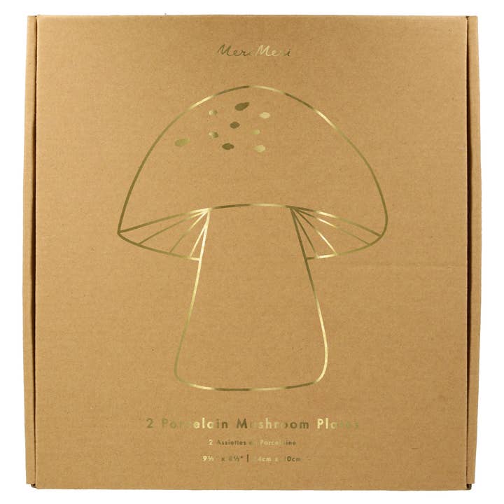 Porcelain Mushroom Plates - Set of 2
