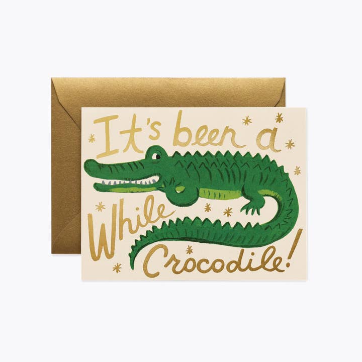 Rifle Paper Co Card - Been A While Crocodile