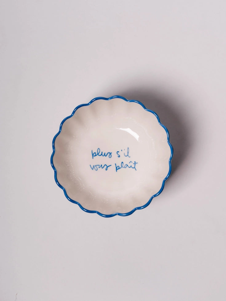 Kinsey Scallop Dessert Bowl - Blue