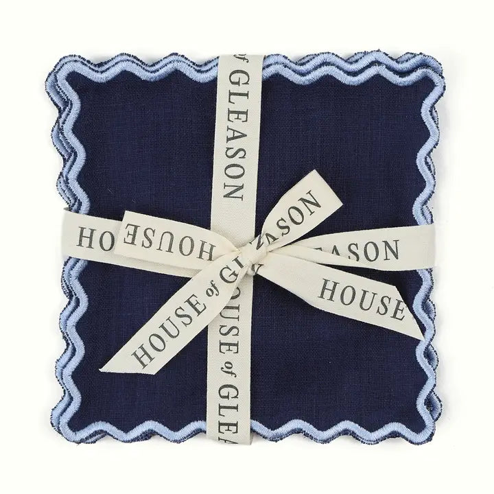 The Vivienne Cocktail Napkins - Navy