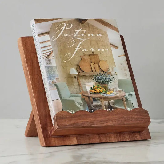 Scalloped Cookbook Holder - Natural