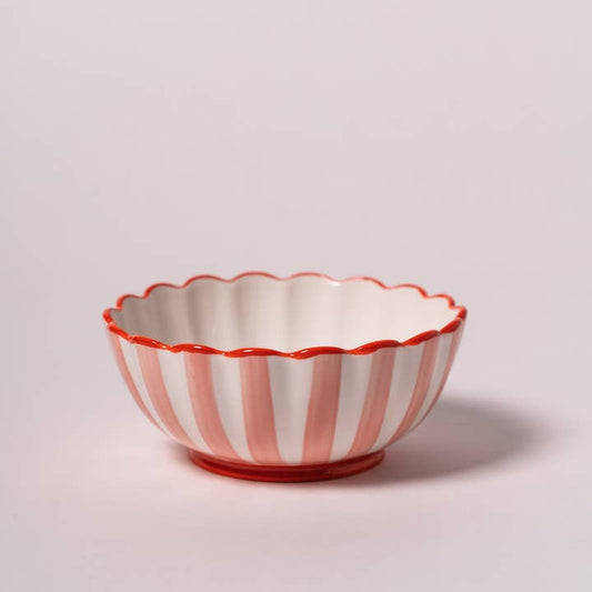 Kinsey Scallop Dessert Bowl - Red